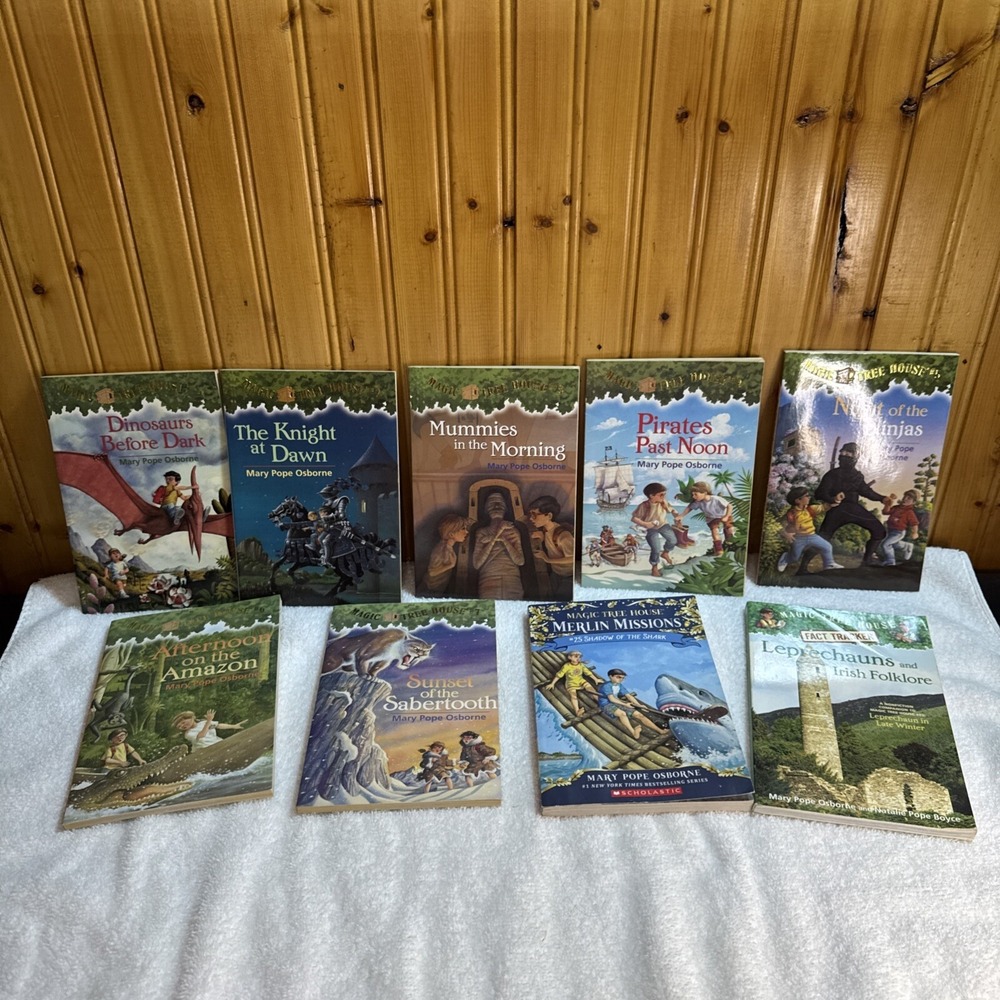Magic Tree House Books #s 1-7 + #25 Merlin Mission & research guide To #43
